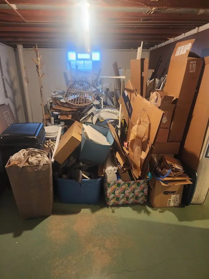 Roll-off dumpster container at job site for 20 Yard Dumpster Rental in Pulaski